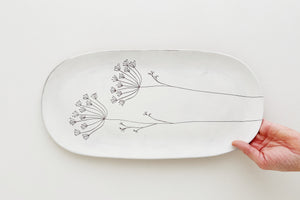 Earthenware Summer Platter - White Dill