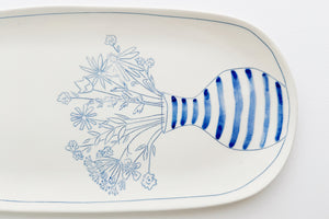 Porcelain Flower Vase Platter