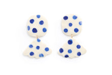 Load image into Gallery viewer, Twist and Shout Earrings - In Blue Dot
