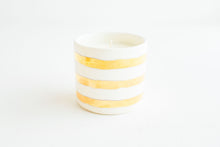 Load image into Gallery viewer, Porcelain Gold Stripe Candle - Unscented
