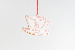 Strawberry Teacup Ornament