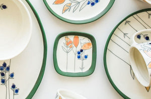 Porcelain Floral Square Plate