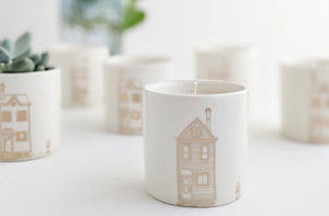 Porcelain House Candle - Cypress+Spice