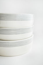 Load image into Gallery viewer, Porcelain Pinstripe Shallow Bowl
