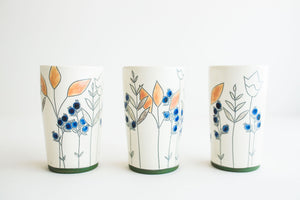 Porcelain Floral Tumbler/Vase